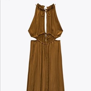 ZARA SATIN DRESS WITH CUT-OUT DETAIL